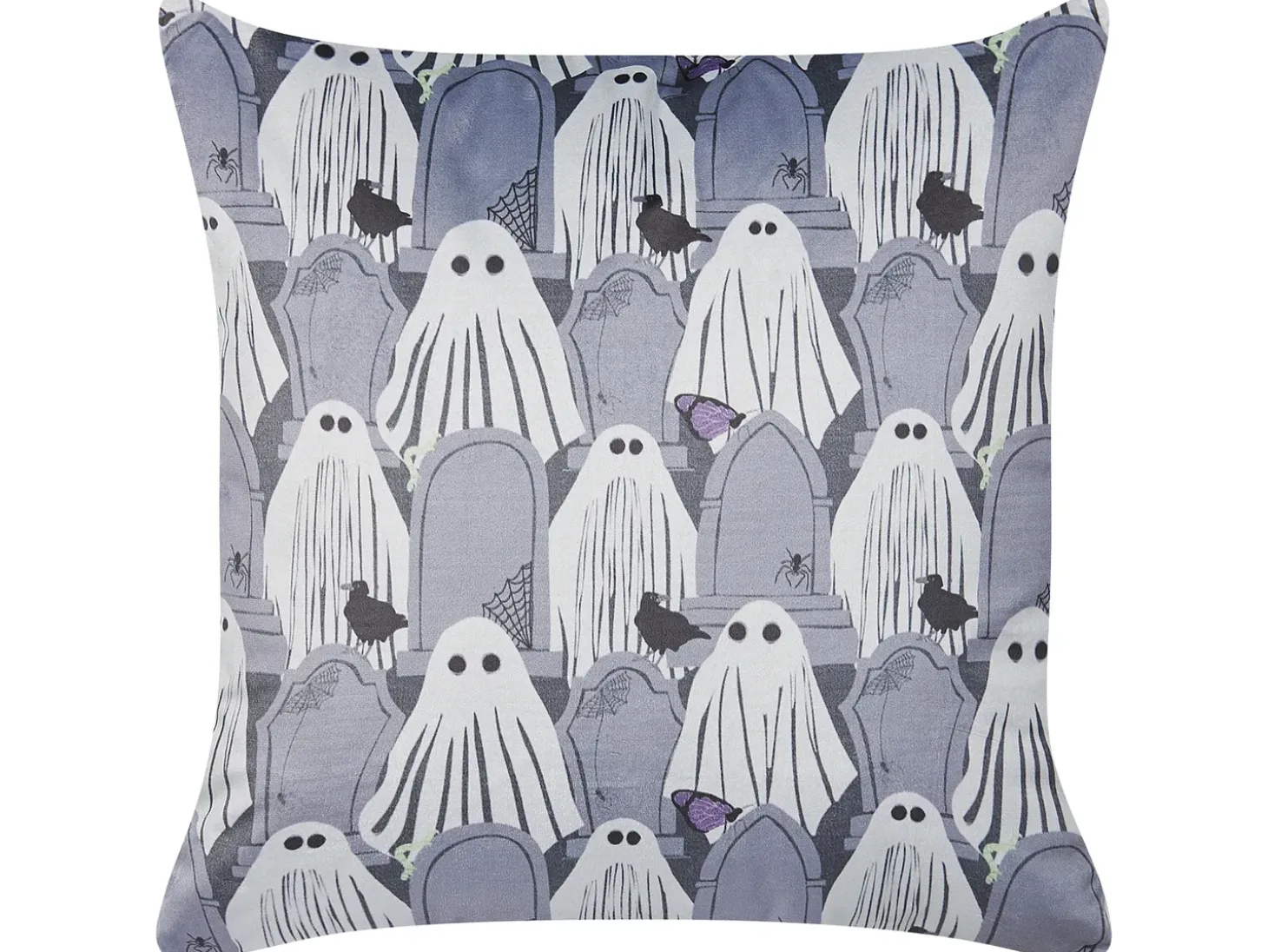 Sæt af 2 pyntepuder FANATE Velour 45 x 45 cm Grå Abstraktmønster