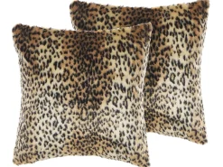 Sæt af 2 pyntepuder FOXTAIL Kunstig pels 45 x 45 cm Brun Dyremønster