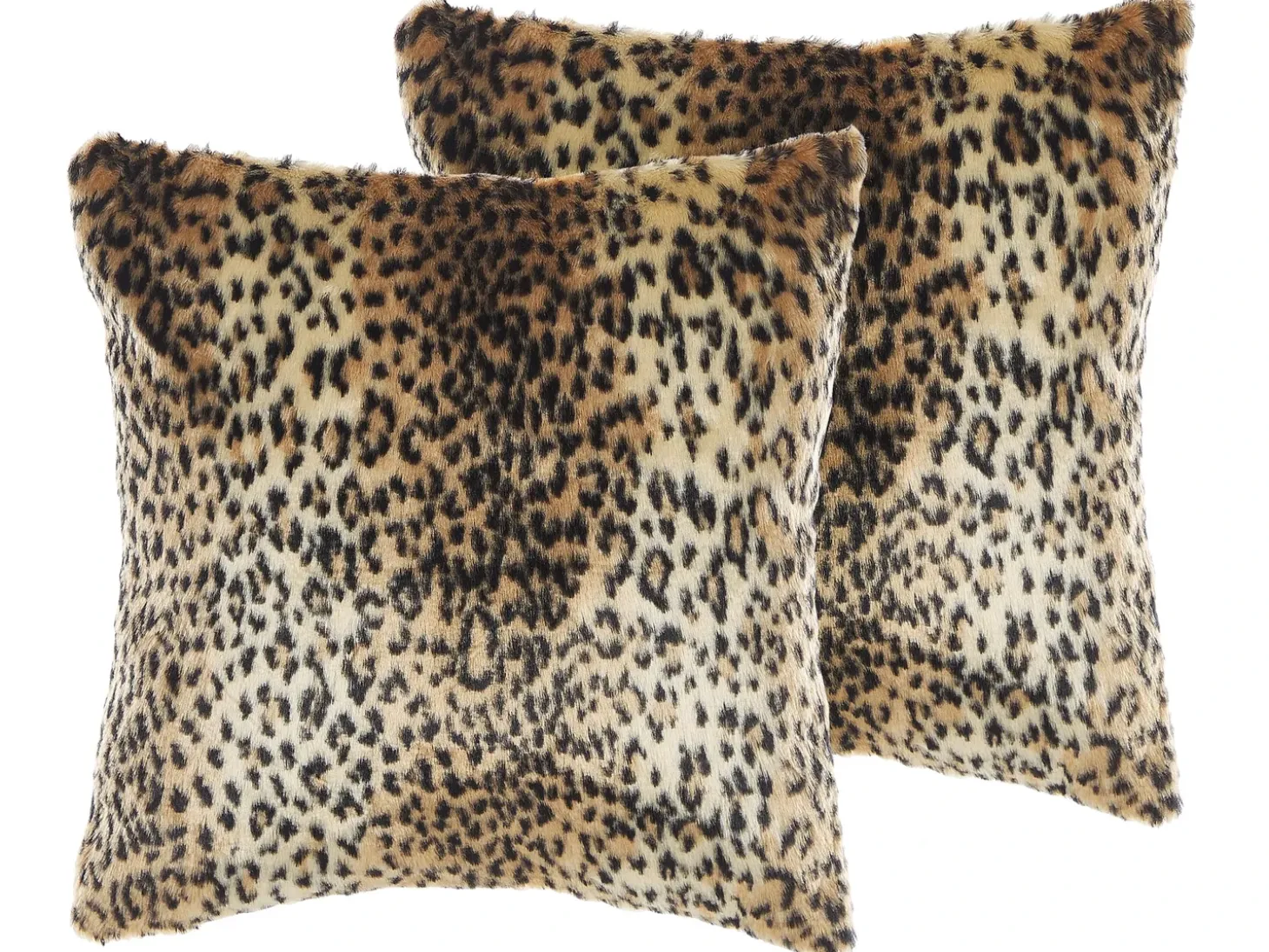 Sæt af 2 pyntepuder FOXTAIL Kunstig pels 45 x 45 cm Brun Dyremønster