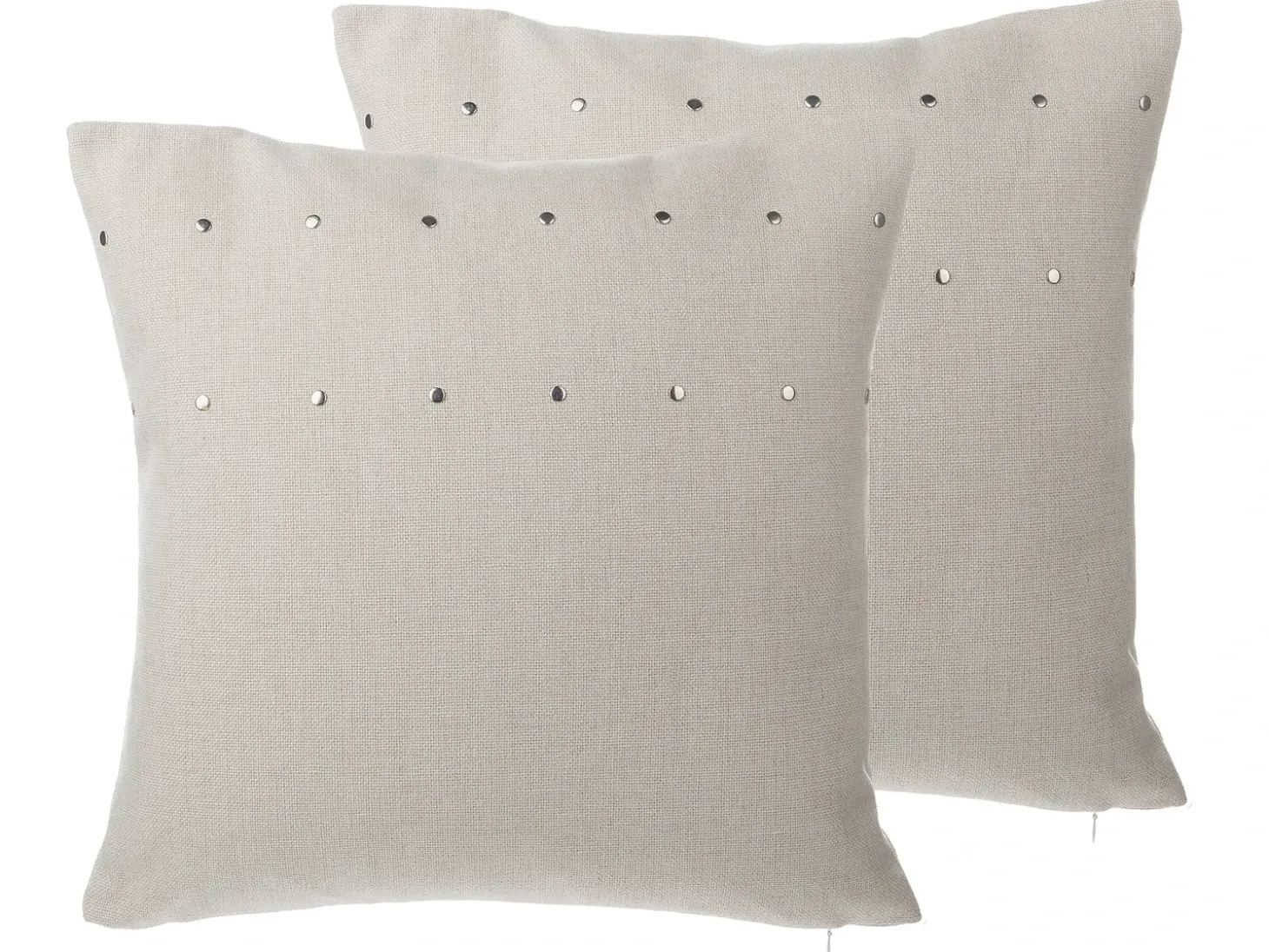 Sæt af 2 pyntepuder GAURA 45 x 45 cm Lys Beige Ensfarvet