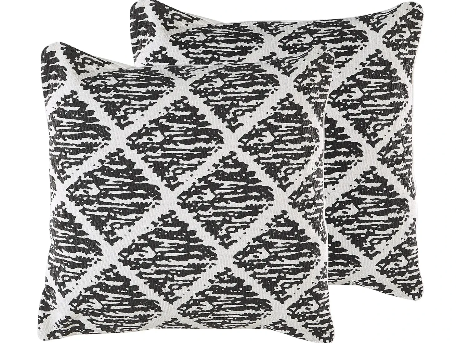 Sæt af 2 pyntepuder HAZRO Bomuld 45 x 45 cm Sort Geometrisk mønster