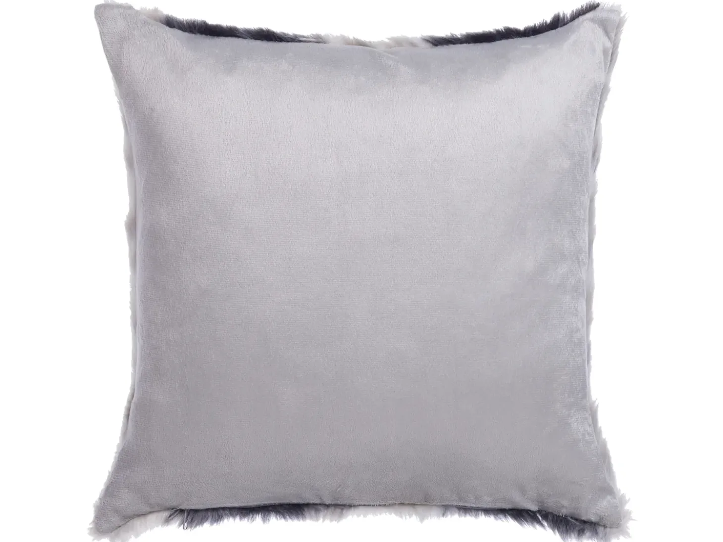Sæt af 2 pyntepuder HORDEUM Kunstig pels 45 x 45 cm Grå Stribet mønster
