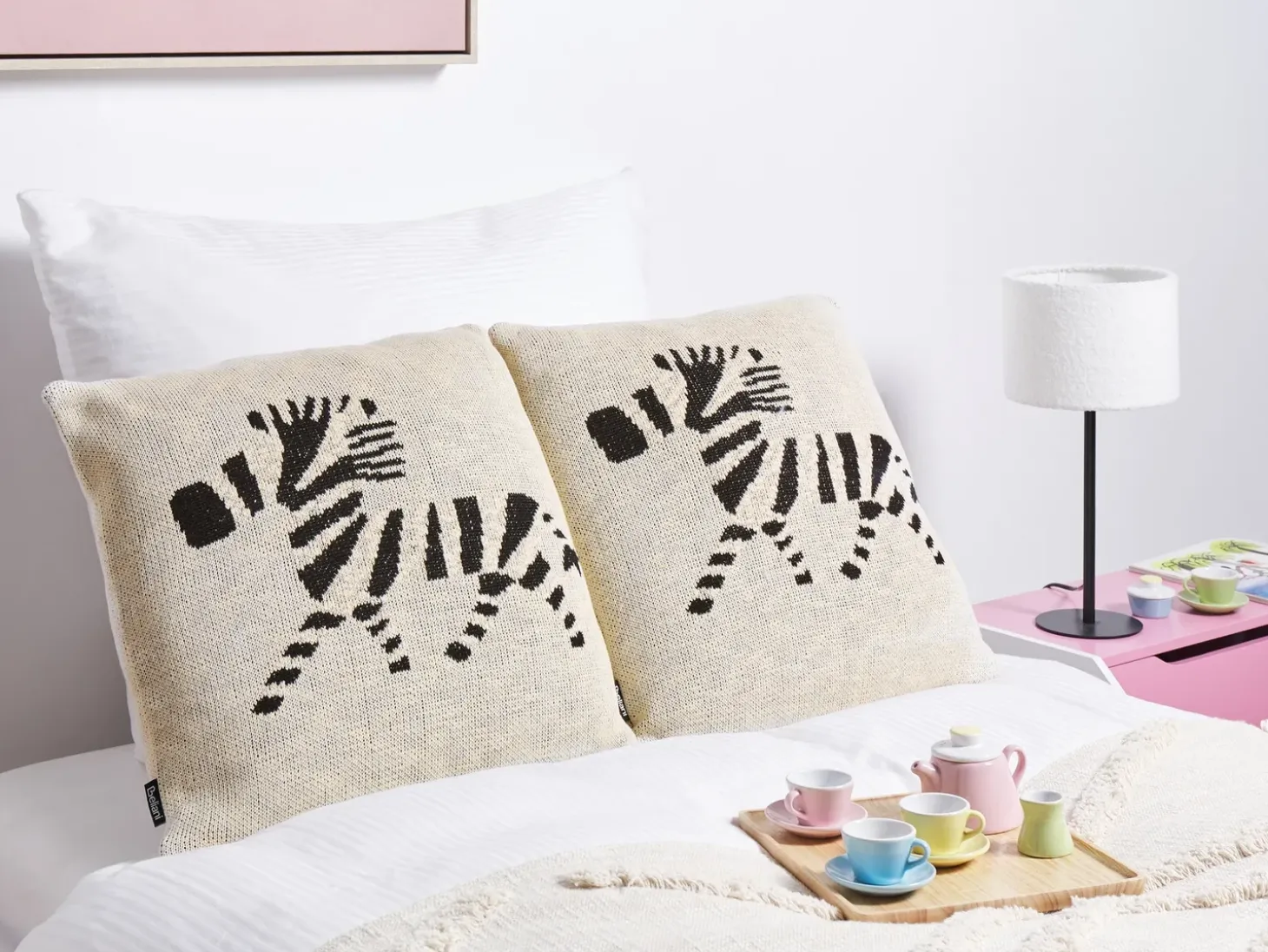 Sæt af 2 pyntepuder JABORI Bomuld 45 x 45 cm Beige