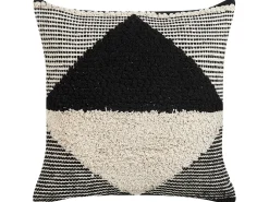 Sæt af 2 pyntepuder KHORA Bomuld 50 x 50 cm Sort Geometrisk mønster