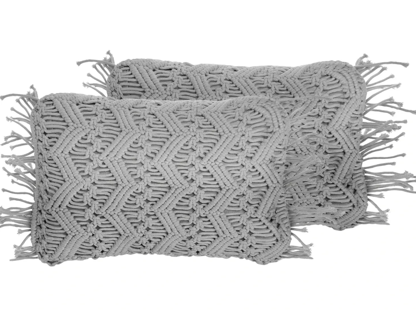 Sæt af 2 pyntepuder KIRIKKALE Bomuld 30 x 45 cm Grå Geometrisk mønster