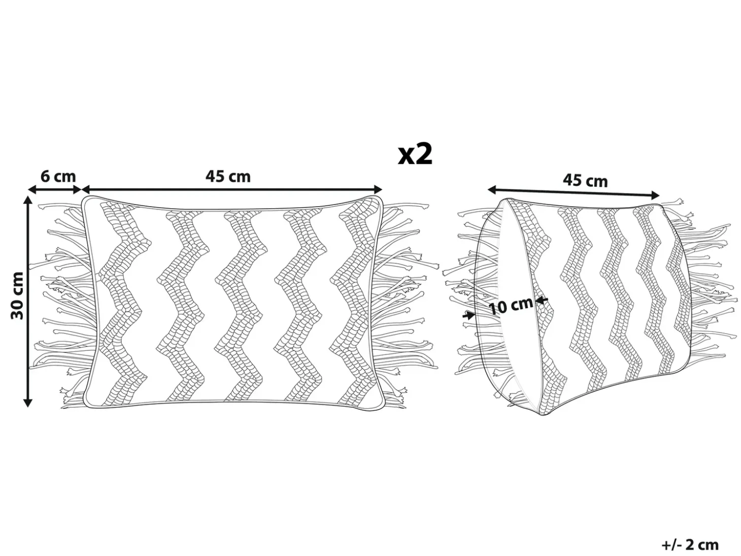 Sæt af 2 pyntepuder KIRIKKALE Bomuld 30 x 45 cm Grå Geometrisk mønster