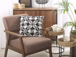 Sæt af 2 pyntepuder KOTURE Bomuld 45 x 45 cm Sort/hvid Geometrisk mønster