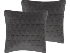 Sæt af 2 pyntepuder LALAM Bomuld 45 x 45 cm Grå Geometrisk mønster