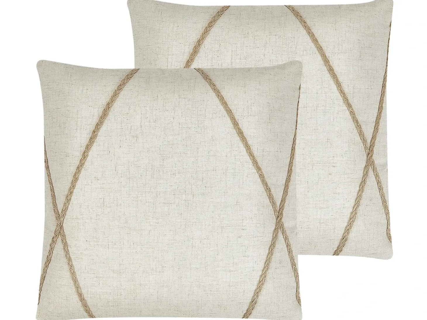 Sæt af 2 pyntepuder LICUALA 45 x 45 cm Beige Geometrisk mønster