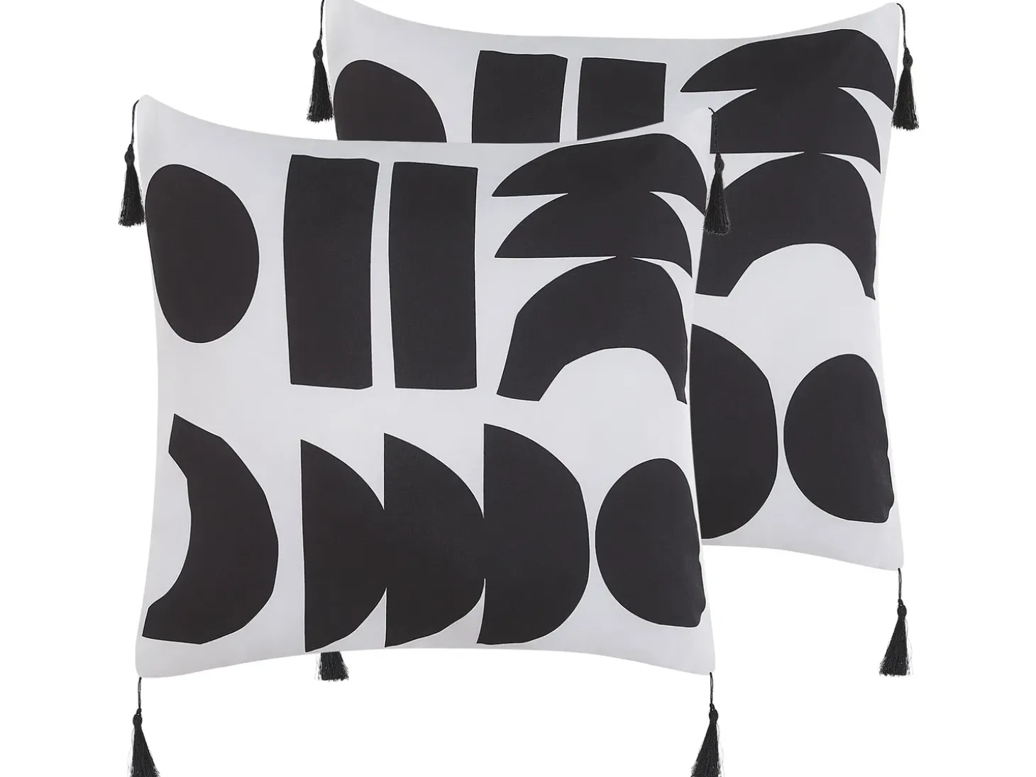 Sæt af 2 pyntepuder LIRIOPE 45 x 45 cm Sort/hvid Geometrisk mønster