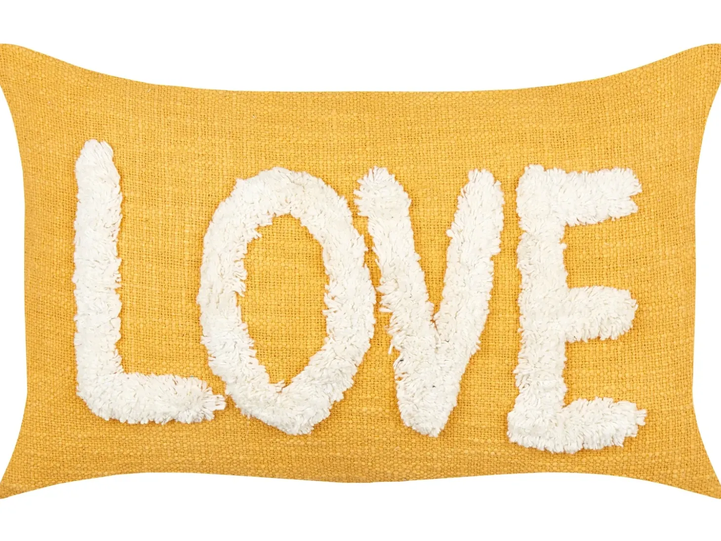 Sæt af 2 pyntepuder LOVE Bomuld 30 x 50 cm Gul