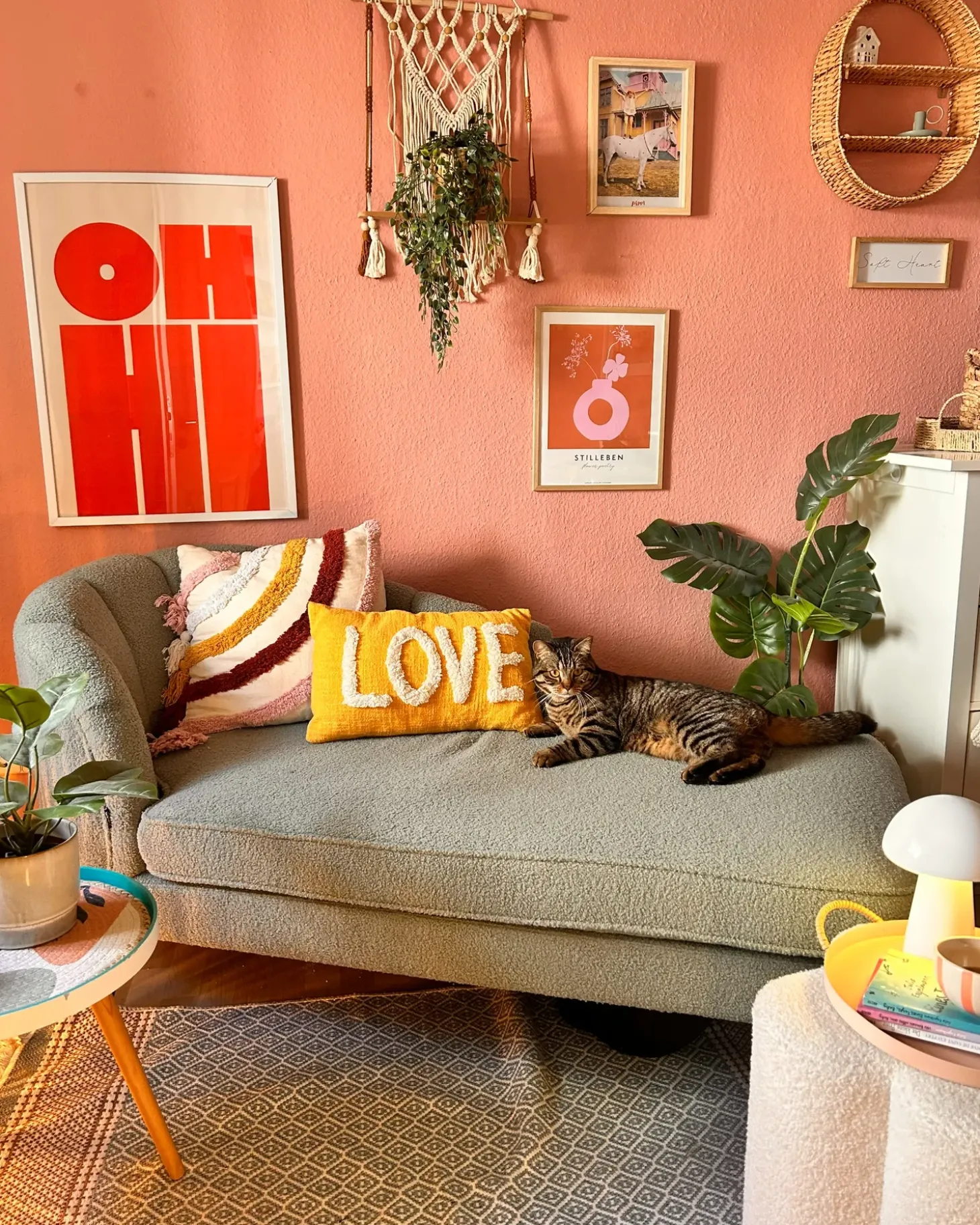 Sæt af 2 pyntepuder LOVE Bomuld 30 x 50 cm Gul