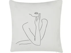 Sæt af 2 pyntepuder MEADOWFOAM Bomuld 45 x 45 cm Hvid Abstraktmønster