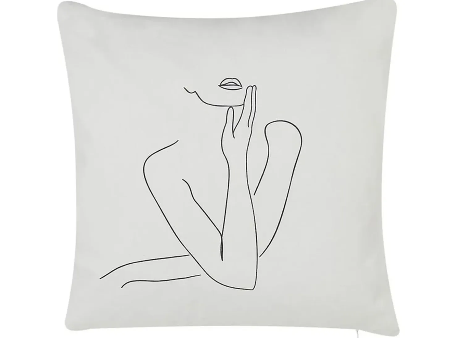 Sæt af 2 pyntepuder MEADOWFOAM Bomuld 45 x 45 cm Hvid Abstraktmønster