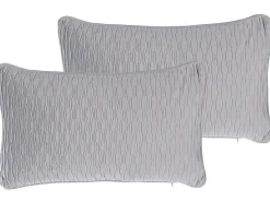 Sæt af 2 pyntepuder MOTARI Velour 30 x 50 cm Grå Geometrisk mønster