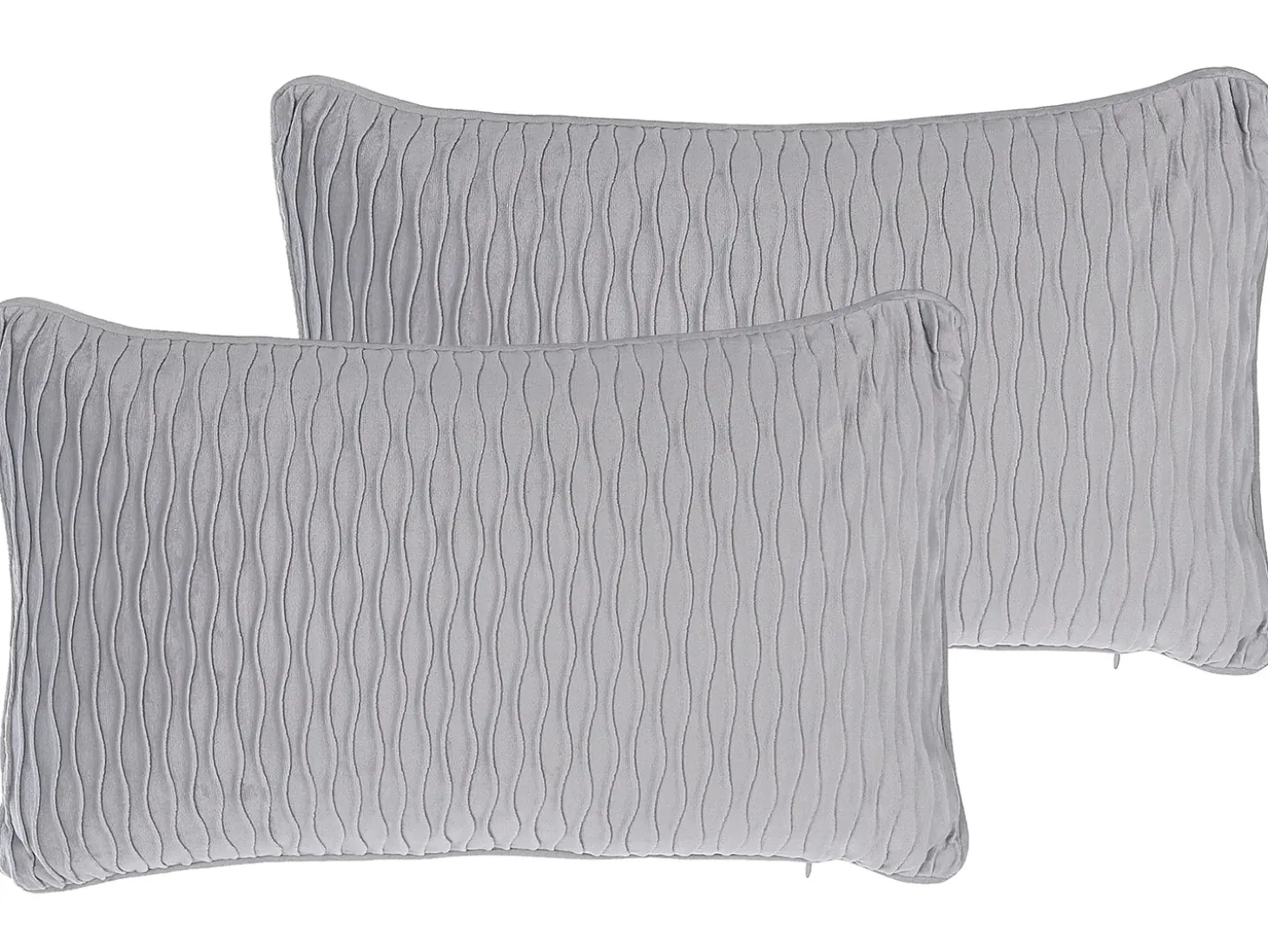Sæt af 2 pyntepuder MOTARI Velour 30 x 50 cm Grå Geometrisk mønster