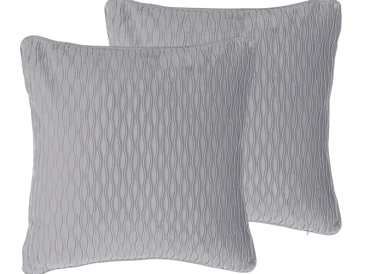 Sæt af 2 pyntepuder MOTARI Velour 45 x 45 cm Grå Geometrisk mønster
