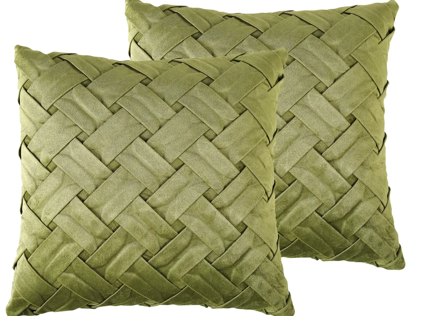 Sæt af 2 pyntepuder NARCISSUS Velour 43 x 43 cm Grøn Geometrisk mønster