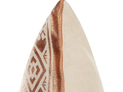 Sæt af 2 pyntepuder OUJDA Bomuld 50 x 50 cm Kobber Geometrisk mønster