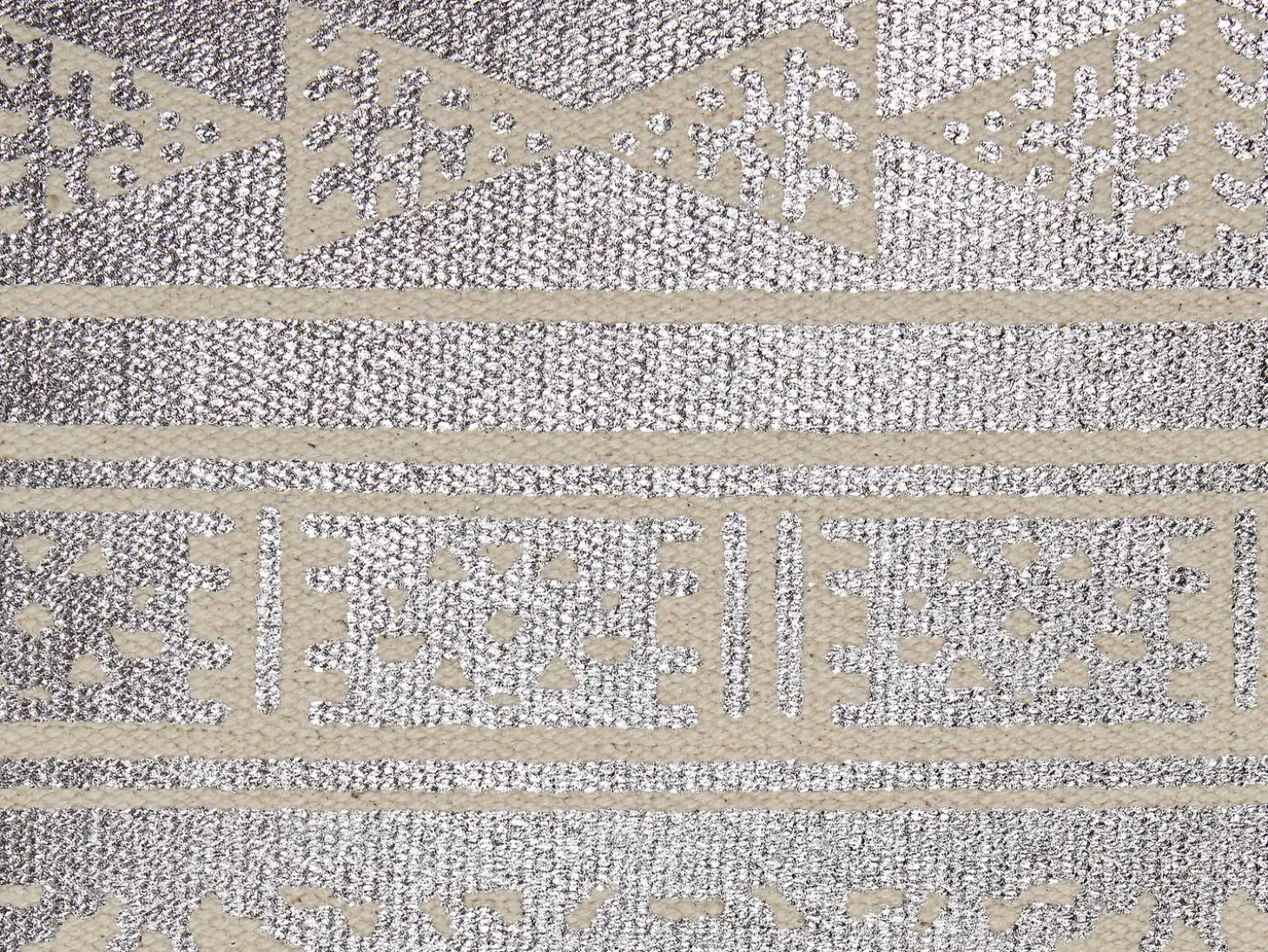 Sæt af 2 pyntepuder OUJDA Bomuld 50 x 50 cm Sølv Geometrisk mønster