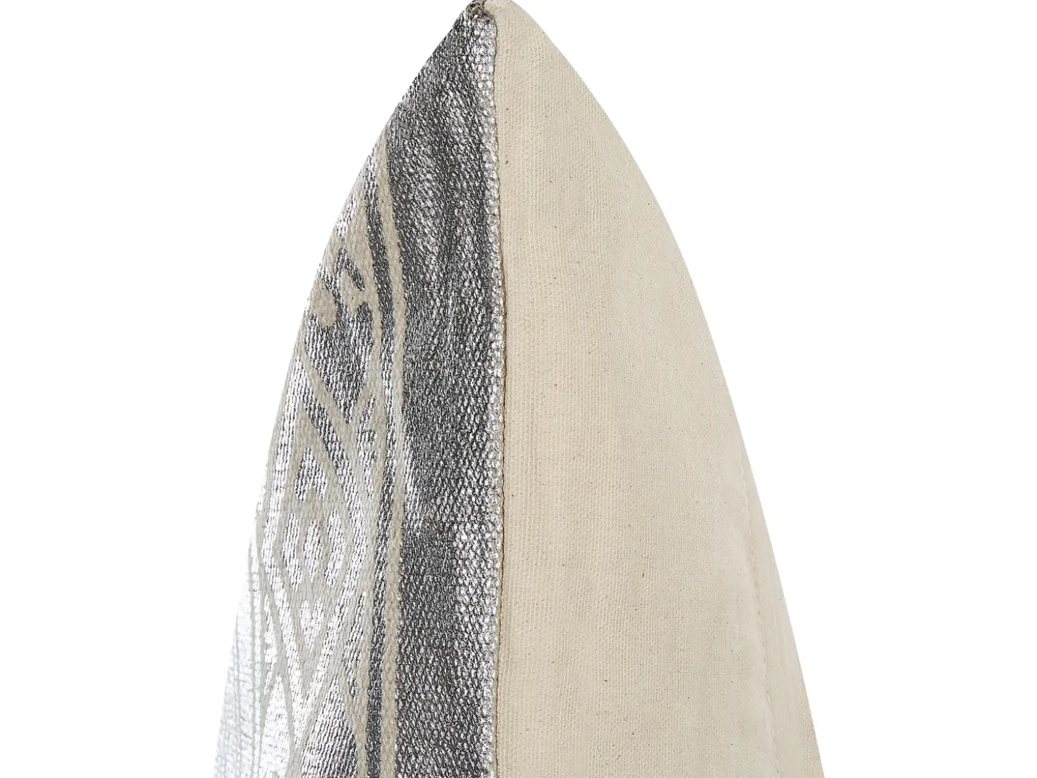 Sæt af 2 pyntepuder OUJDA Bomuld 50 x 50 cm Sølv Geometrisk mønster