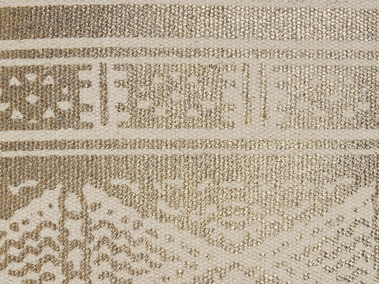 Sæt af 2 pyntepuder OUJDA Bomuld 50 x 50 cm Guld Geometrisk mønster