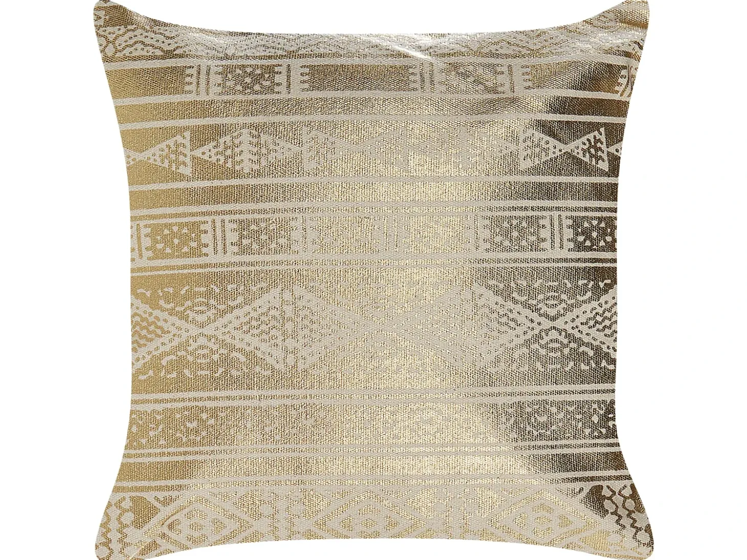 Sæt af 2 pyntepuder OUJDA Bomuld 50 x 50 cm Guld Geometrisk mønster