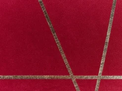 Sæt af 2 pyntepuder PINUS Velour 45 x 45 cm Rød Geometrisk mønster
