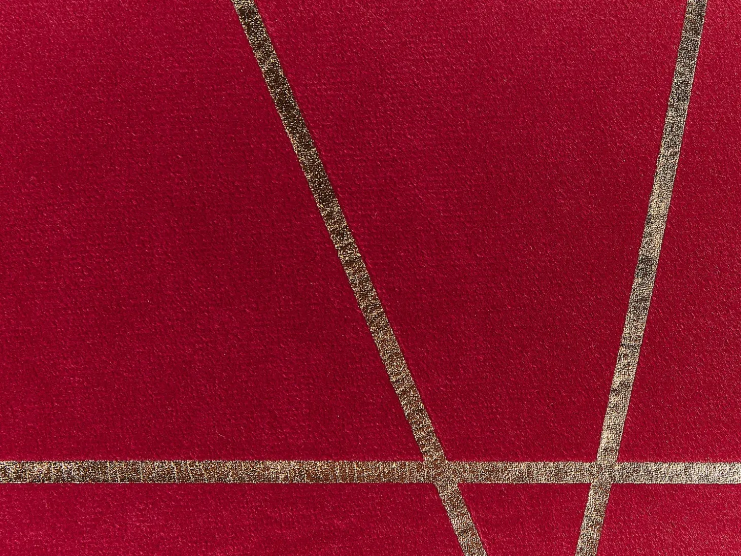 Sæt af 2 pyntepuder PINUS Velour 45 x 45 cm Rød Geometrisk mønster
