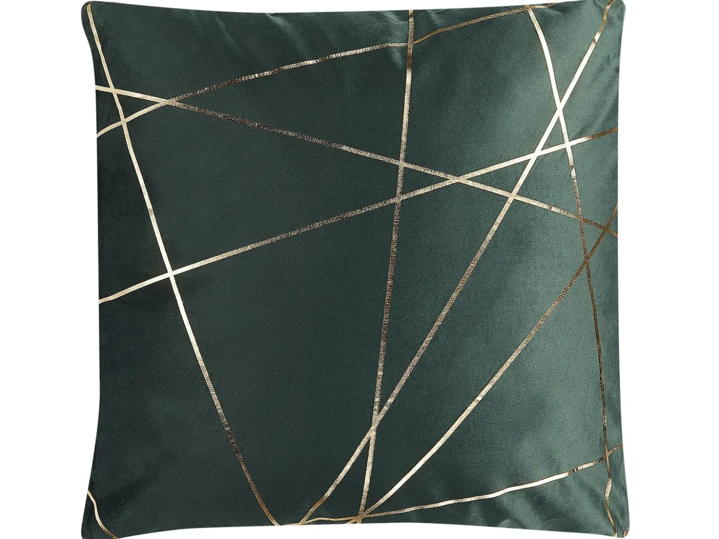 Sæt af 2 pyntepuder PINUS Velour 45 x 45 cm Mørkegrøn Geometrisk mønster