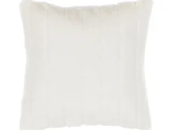 Sæt af 2 pyntepuder PUMILA Kunstig pels 45 x 45 cm Hvid Ensfarvet