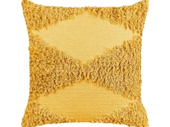 Sæt af 2 pyntepuder RHOEO Bomuld 45 x 45 cm Gul Geometrisk mønster