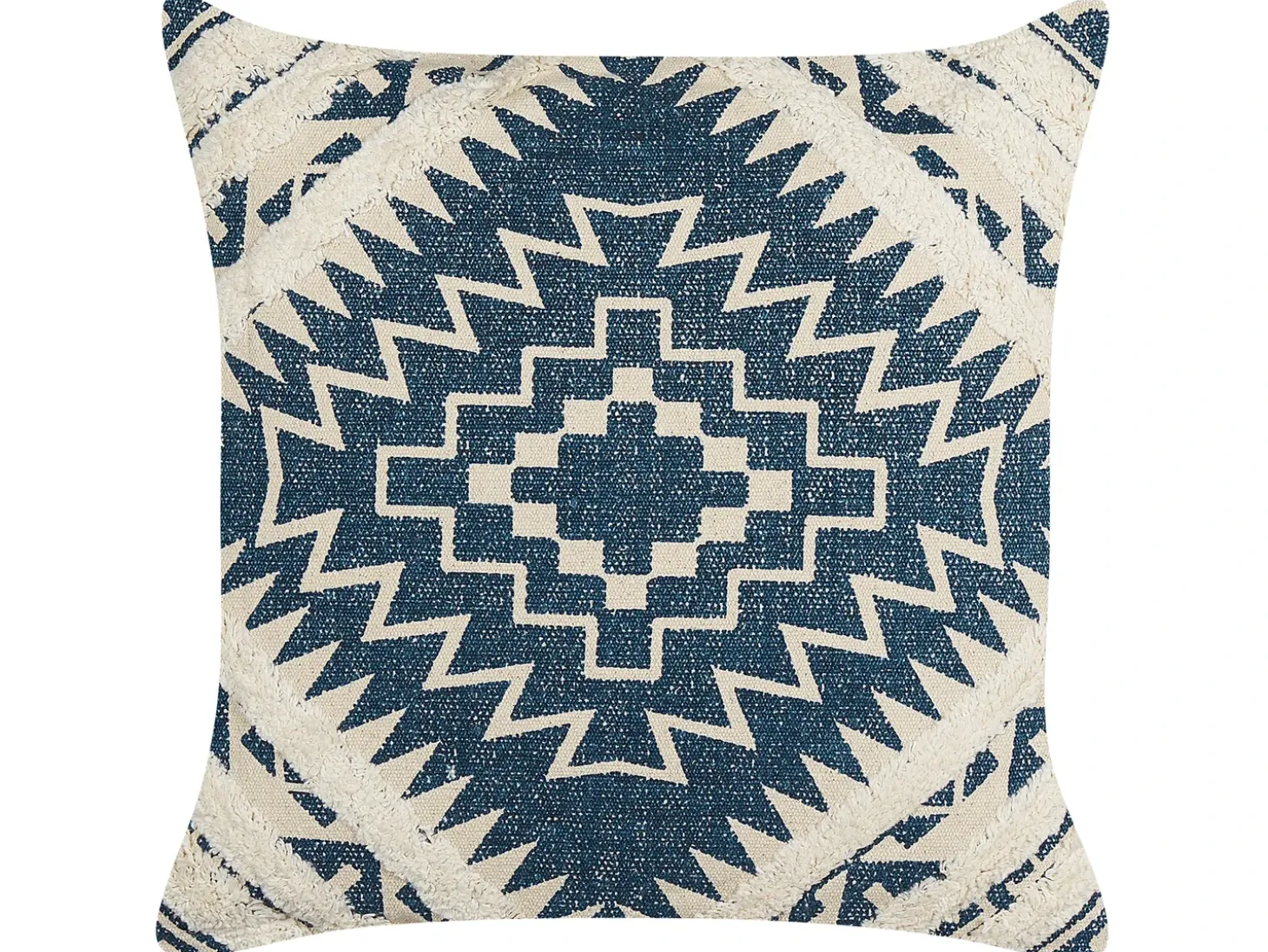 Sæt af 2 pyntepuder SAFI Bomuld 50 x 50 cm Blå Geometrisk mønster
