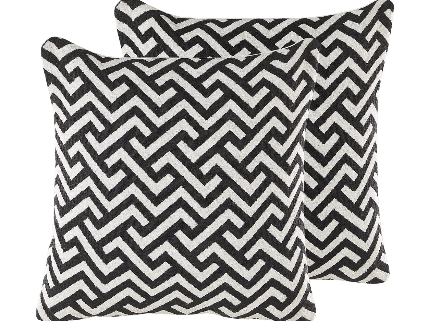 Sæt af 2 pyntepuder SALIZAR Bomuld 45 x 45 cm Sort Geometrisk mønster