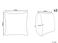 Sæt af 2 pyntepuder SALIZAR Bomuld 45 x 45 cm Sort Geometrisk mønster