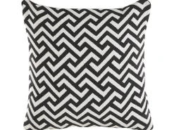 Sæt af 2 pyntepuder SALIZAR Bomuld 45 x 45 cm Sort Geometrisk mønster