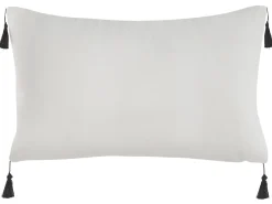 Sæt af 2 pyntepuder SCHEFFLERA Velour 30 x 50 cm Hvid Geometrisk mønster