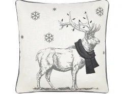Sæt af 2 pyntepuder SVEN 45 x 45 cm Sort Julemønster