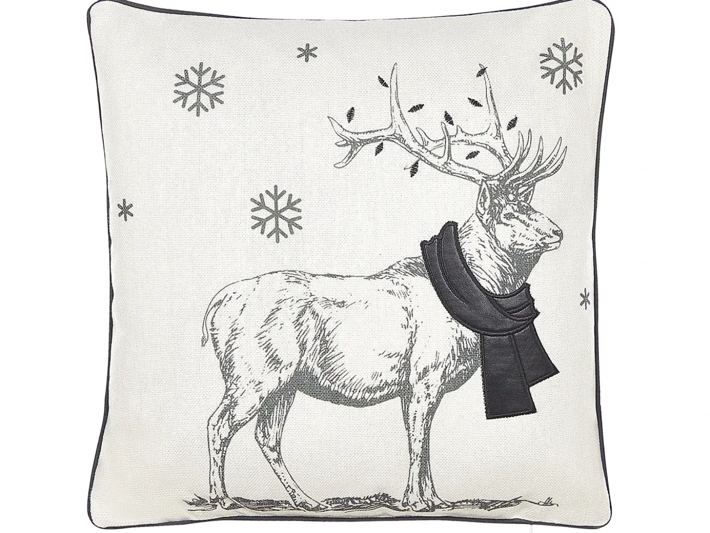 Sæt af 2 pyntepuder SVEN 45 x 45 cm Sort Julemønster