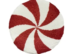 Sæt af 2 pyntepuder SWIRL CANDY Boucle 40 x 40 cm Rød