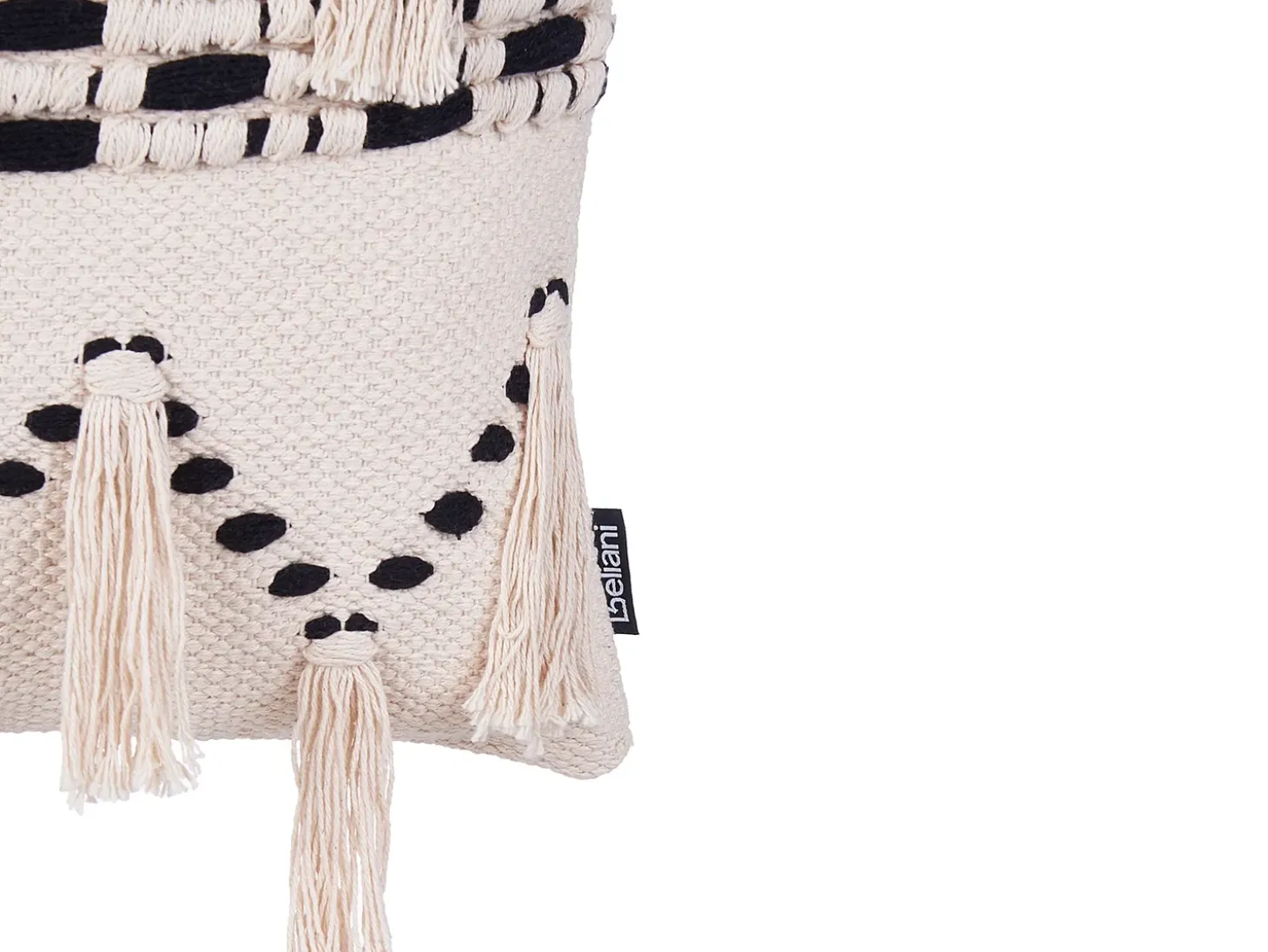 Sæt af 2 pyntepuder THONDI Bomuld 45 x 45 cm Beige Stribet mønster