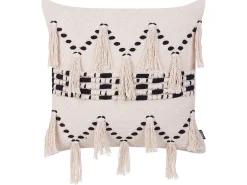 Sæt af 2 pyntepuder THONDI Bomuld 45 x 45 cm Beige Stribet mønster