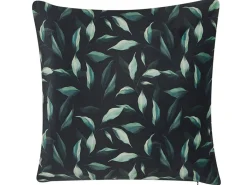 Sæt af 2 pyntepuder TOADFLAX Velour 45 x 45 cm Grøn Sort Plante mønster