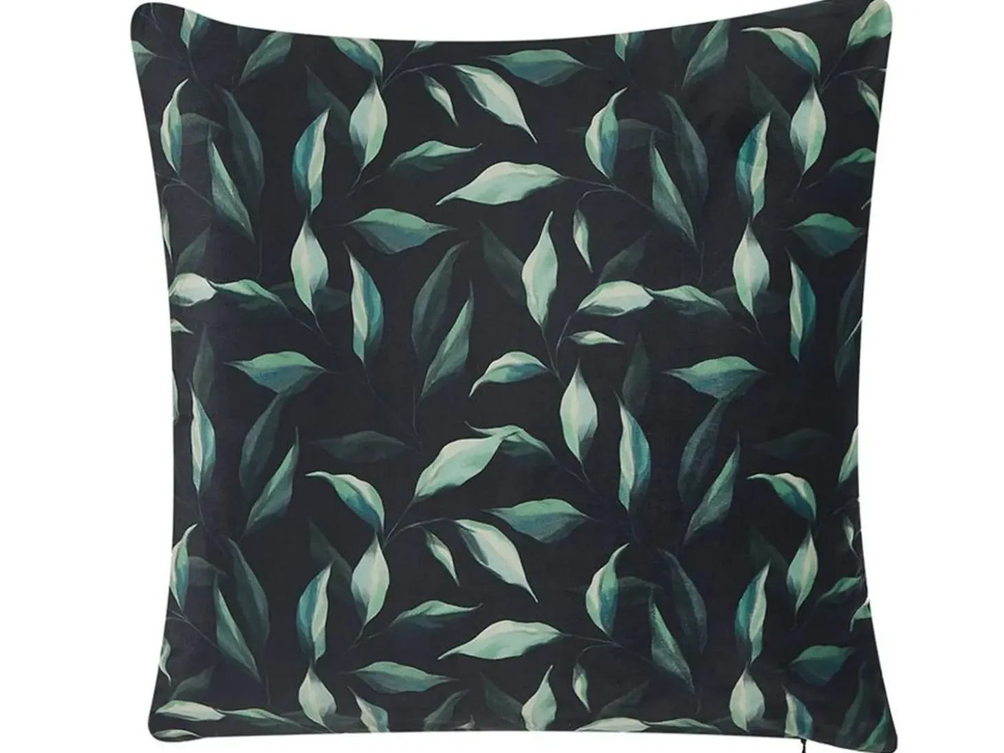Sæt af 2 pyntepuder TOADFLAX Velour 45 x 45 cm Grøn Sort Plante mønster