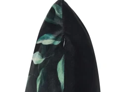 Sæt af 2 pyntepuder TOADFLAX Velour 45 x 45 cm Grøn Sort Plante mønster