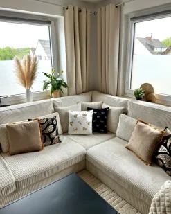 Sæt af 2 pyntepuder URSINIA Velour 45 x 45 cm Guld Orientalsk mønster