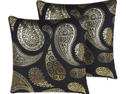 Sæt af 2 pyntepuder URSINIA Velour 45 x 45 cm Guld Orientalsk mønster