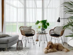 Sæt af 2 pyntepuder VILLUR Bomuld 45 x 45 cm Beige Stribet mønster