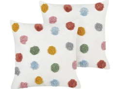 Sæt af 2 pyntepuder WALLFLOWER Bomuld 45 x 45 cm Hvid