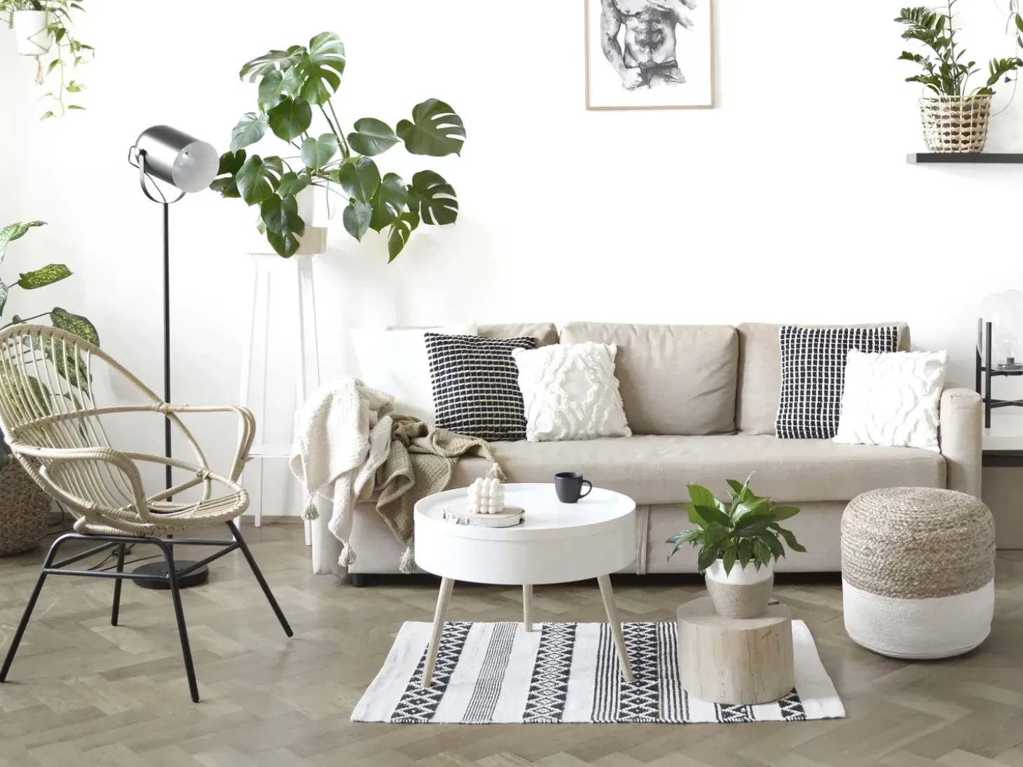 Sæt af 2 pyntepuder YONCALI Bomuld 45 x 45 cm Sort Ternet mønster